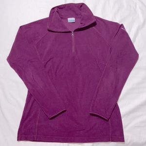 Columbia 1/4 Zip Plum Light Weight Fleece Pullover Size Large